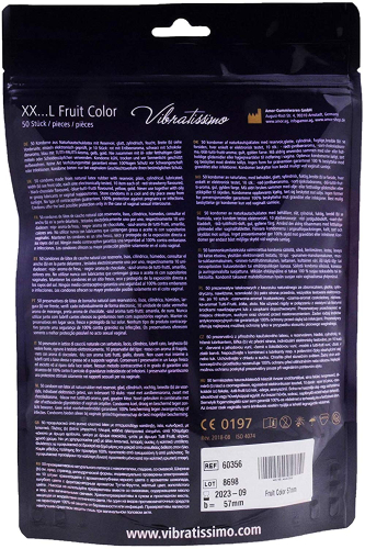 Презервативы с разные по вкусу и цвету Vibratissimo XX ... L Fruit Color 57 мм 50 штук - 2