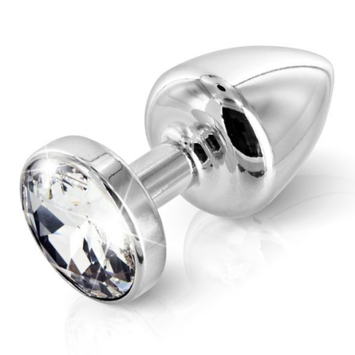Анальна пробка зі стразом Diogol ANNI round silver plated 35мм - 1