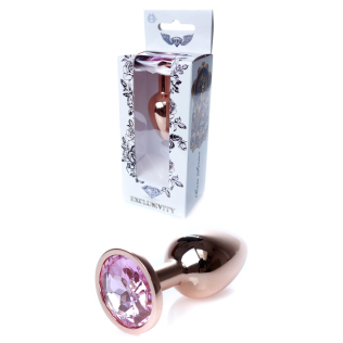 Анальная пробка S золотистого цвета с кристаллом BOSS of TOYS Jewellery plug