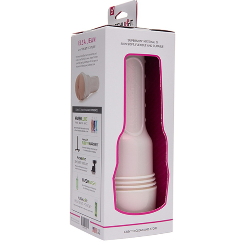 Мастурбатор в колбе анус из киберкожи телесного цвета порноактрисы Elsa Jean Fleshlight - 10