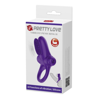 Кільце ерекційне з вібро-стимуляцією клітора Pretty Love Vibrant penis ring II BI-210205-1
