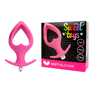Втулка анальна з вібрацією Sweet Toys L 140 мм d 79 мм, Колір Рожевий