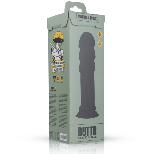 Анальний корок на присосці чорного кольору BUTTR MadBull Muzzl XXL Dildo - 6