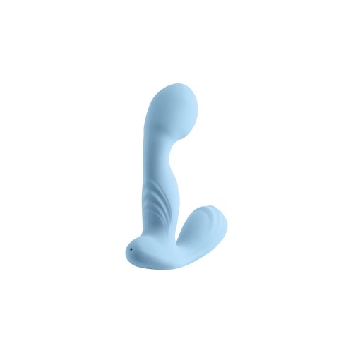 Вибромассажер простаты с рельефом бирюзовый с пультом управления S Pleasures Premium FUZZY - 3