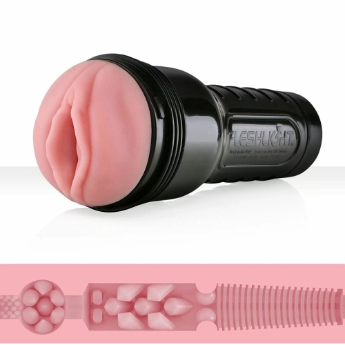 Мастурбатор в колбе вагина рельефный киберкожа бежевого цвета Fleshlight - 2