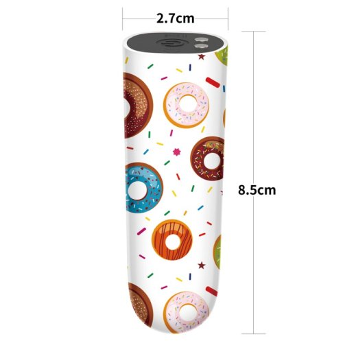 Компактный вибратор для клитора с принтом Lovetoy Rechargeable Donut Massager - 2
