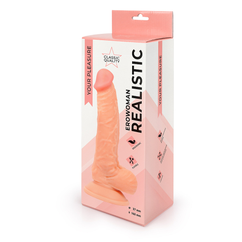 Фаллоимитатор-реалистик 16/3,7 см на присоске Erowoman телесный, PVC - 2