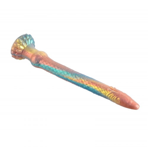 Фалоімітатор у вигляді прибульця силіконовий різнокольоровий Vscnovelty Glitter Silicone Dildo Anaconda - 2