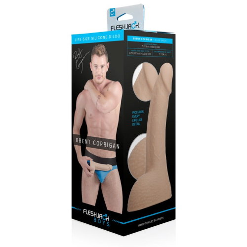 Фаллоимитатор с мошонкой реалистичный порноактера Brent Corrigan телесного цвета Fleshlight Fleshjack - 6