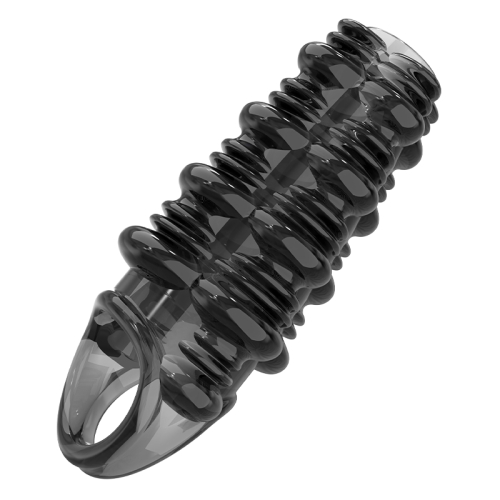 Стимулююча насадка на член з пухирцями чорна Meleon - Arcane Ring Locking Sleeve - 5