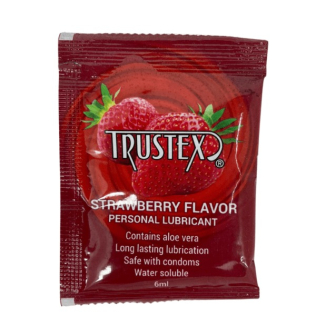 Оральный лубрикант на водной основе со вкусом клубники Trustex 6 мл