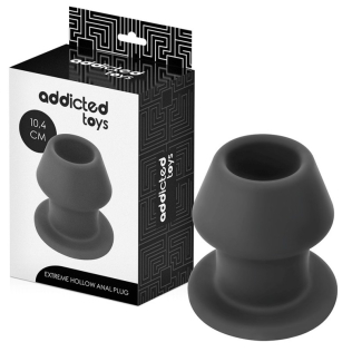 Анальная пробка с отверстием силиконовая черная Addicted Toys Extreme Hollow Anal Plug