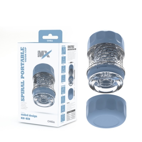 Мастурбатор для мужчин в колбе прозрачного цвета Chisa Spiral Portable Vigor Cup - 1