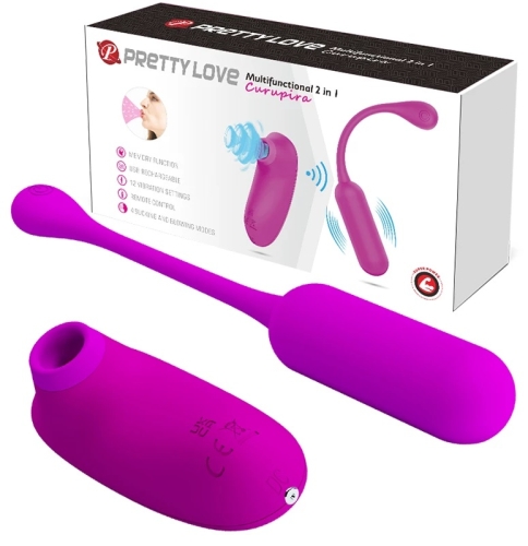 Вакуумний стимулятор і віброяйце для стимуляції клітора Pretty Love CURUPIRA Multifunctional - 1