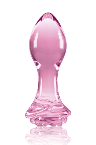 Анальний скляний затор рожевого кольору NS Novelties Crystal rose - 1