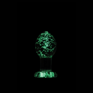 Анальна скляна пробка прозорого кольору що світиться NS Novelties Firefly glass plug small