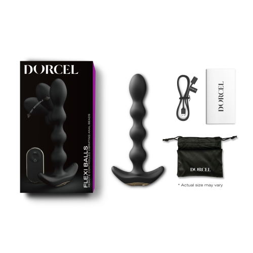 Анальний вібростимулятор з пультом ДК чорного кольору Dorcel FLEXI BALLS - 6