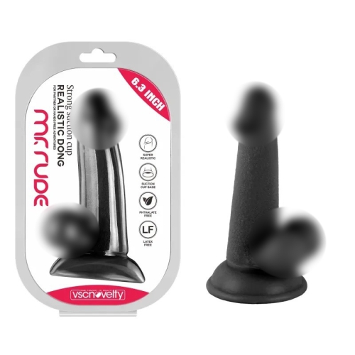 Фалоімітатор реалістичний на присосці Mr. Rude Realistic Dong Black 6.3 чорний - 1