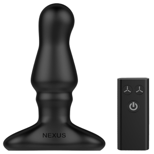 Анальная вибропробка на пульте ДУ черного цвета Nexus Bolster
