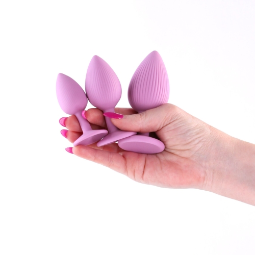 Набір анальних пробок на присоску рожевого кольору NS Novelties INYA - Triple Ace Kit - Blush - 2