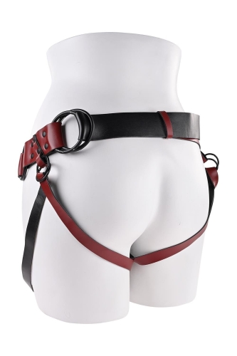Трусики для страпона из искусственной кожи красные Sportsheets Saffron Monte Strap On - 3