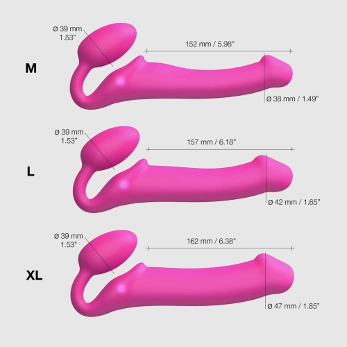 Безременной вибрострапон розового цвета с пультом ДУ Strap-On-Me Vibrating Fuchsia размер M - 5