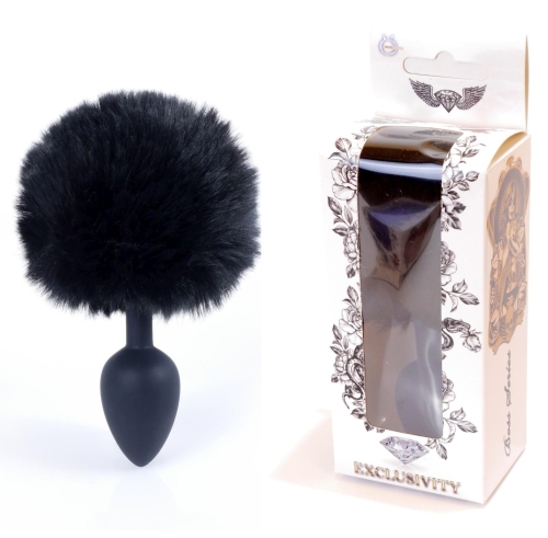 Анальна пробка із хвостом чорного кольору S BOSS of TOYS Boss Series PLUG Bunny Tail - 1