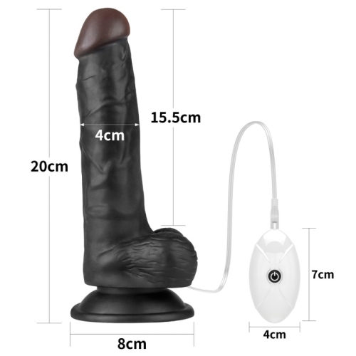 Ременной женский вибрострапон черного цвета с пультом ДУ Lovetoy Vibrating Easy Strapon Set длина 200 мм - 2