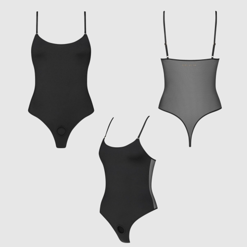 Боди для страпона черное Strap-On-Me Harness Body Signature размер L - 2