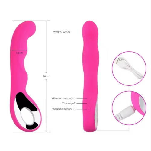 Вибратор вагинальный и для точки G яркий розовый Cottelli Collection Point G - 4