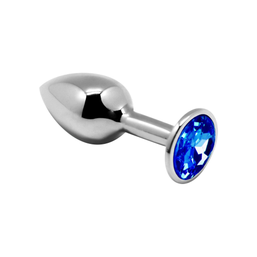 Анальная металлическая пробка с синим кристаллом Alive Mini Butt Plug размер M - 1