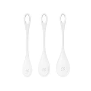 Вагинальные шарики 3 штуки белого цвета Satisfyer Yoni Power 1