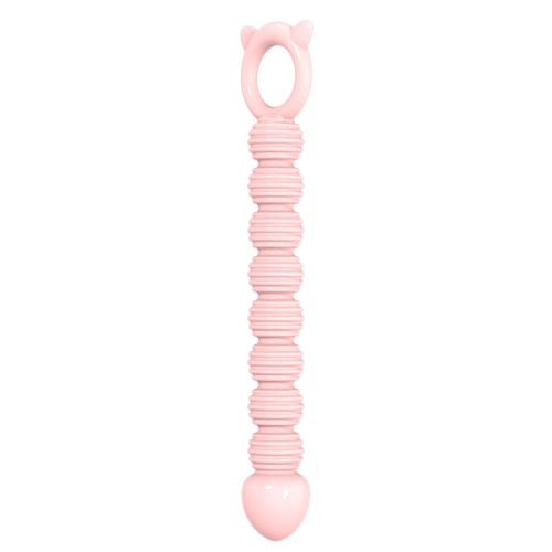 Анальні намисто ребристої кулястої форми тілесні Meleon Explore Anal Beads - 3