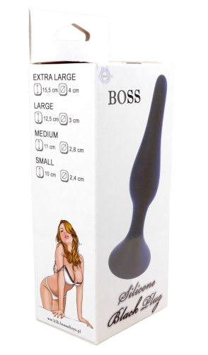 Анальный плаг чёрный силиконовый на присоске Extra Large - 3