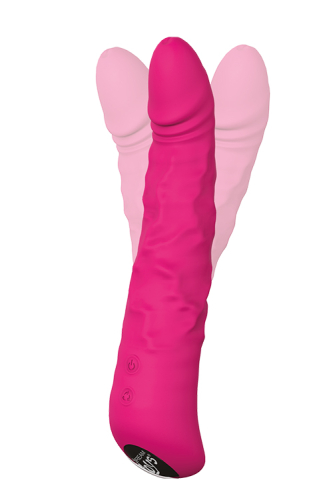 Вращающийся реалистичный вибромассажер розовый Dream toys KING OF HEARTS MAGENTA - 1