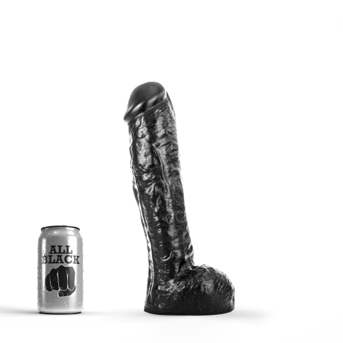 Большой эротический реалистичный фаллоимитатор All Black 29 см черный - 5