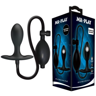 Надувающаяся анальная пробка черная Mr Play Inflatable Anal Plug