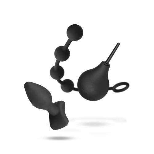 Набір анальна пробка анальні намисто та анальний душ чорного кольору Nexus ANAL BEGINNER KIT - 3
