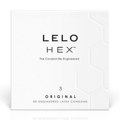 Презервативи латексні шестигранні прозорого кольору Lelo 3 штуки - 1