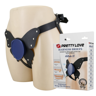 Трусики для страпонів у вигляді метелика чорно сині Lybaile Pretty Love Caldric II Universal Harness Briefs