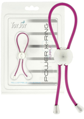 Эрекционное лассо на член с регулируемой утяжкой фиолетовое Toy Joy Power X Ring - 2