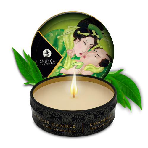 Масажна свічка з ароматом Зелений чай SHUNGA Exotic Green Tea 30 мл - 1