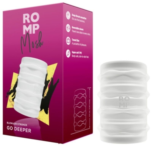 Мастурбатор для мужчин белый Romp Mosh Transparent Male Masturbator Reversble Sheath - 1