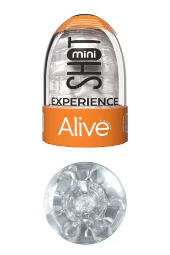 Міні мастурбатор для чоловіків прозорий Alive Mini Shot Experience - 1
