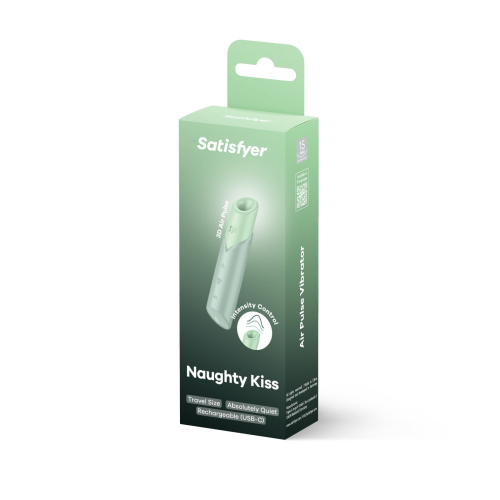 Вакуумный стимулятор для клитора зеленого цвета Satisfyer Naughty Kiss - 5