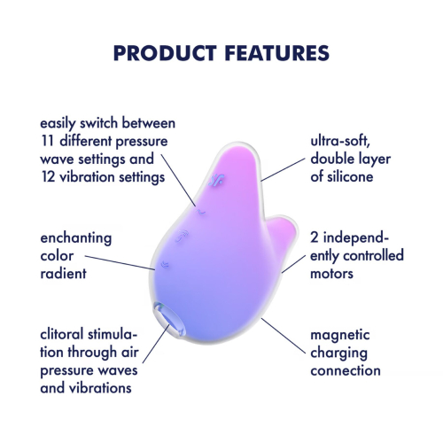 Вакуумный клиторальный стимулятор фиолетово розовый Satisfyer Mermaid Vibes - 4