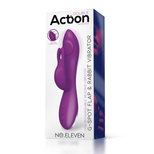 Вибратор с клиторальным отростком Action No Eleven G-Spot для стимуляции и режимом пульсации фиолетовый - 2