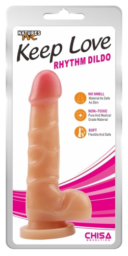Фалоімітатор 19/3, 7 см на присоску реалістик тілесний CHISA Keep Love Rhythm Dildo - 5