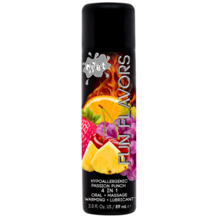 Разогревающий оральный лубрикант с фруктовым вкусом Wet Fun Passion Punch 89 мл