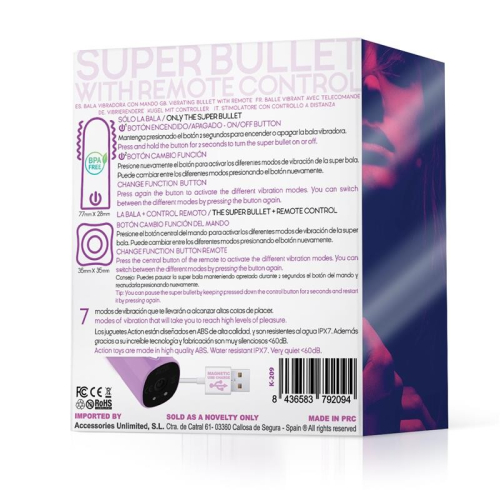 Віброкуля для стимуляції клітора фіолтетового кольору Action Dhalia Super Vibrating Bullet - 3